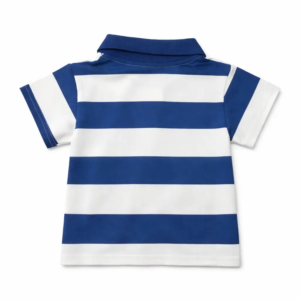Imported Polo Shirt BLUE – Cute Bear Character Patch (Imported) – 6M to 6Y backside