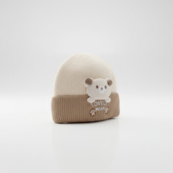 Lovely Bear Knitted Winter Imported Cap (6M-18M) – 4 Colors