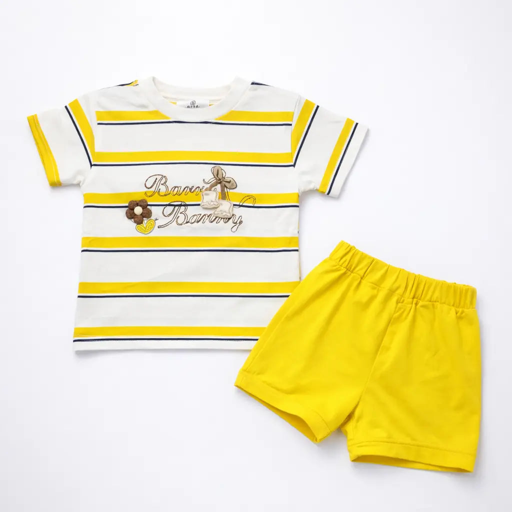 Nautical Striped T-Shirt and Yellow Shorts (Imported) – 6M to 3Y
