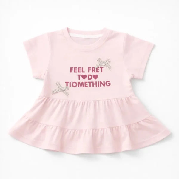 Pink Peplum T-Shirt & Grey Heather Shorts (Imported) – 1 to 5Y