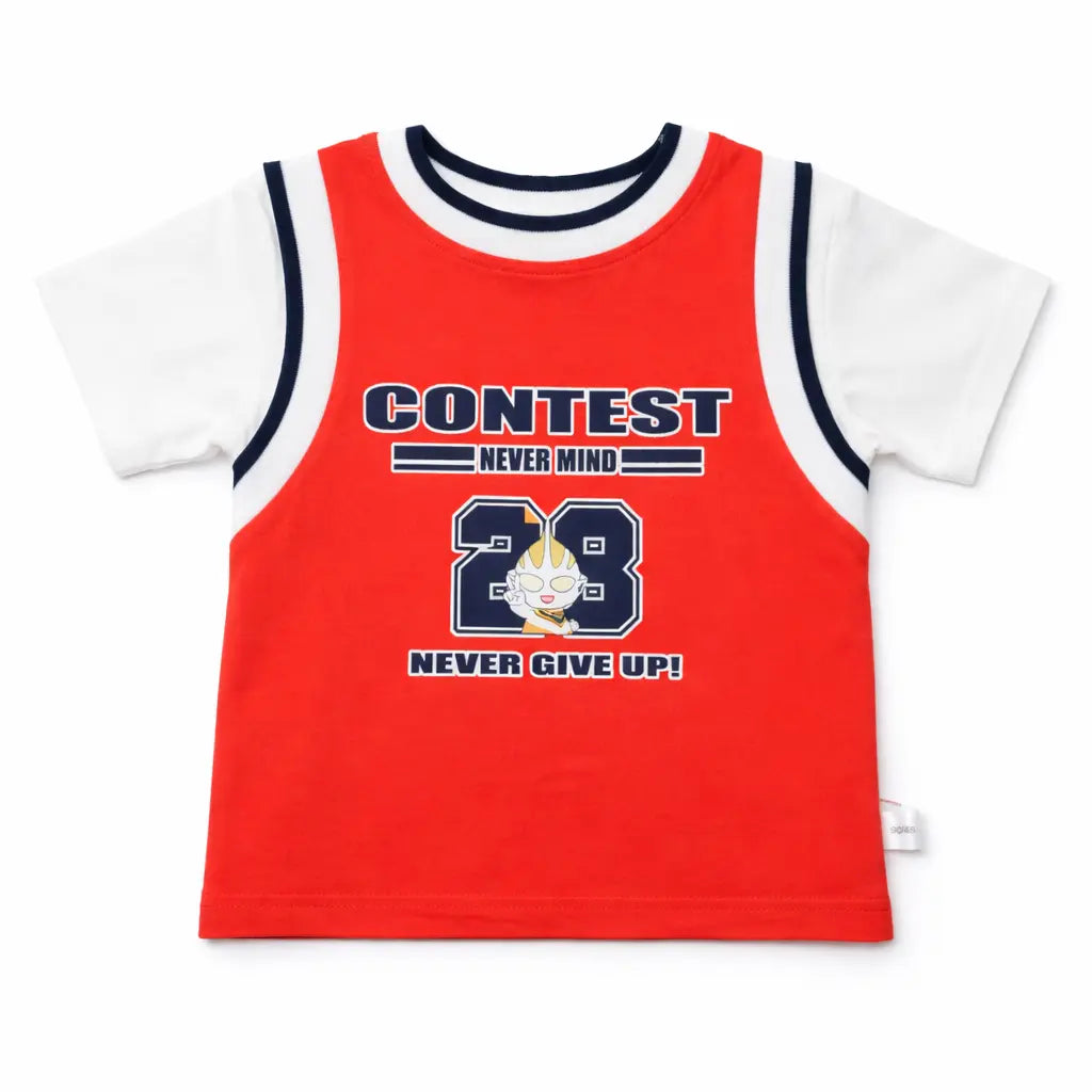 Red & White Athletic T-Shirt and Shorts Suit (Imported) – 1 to 5Y shirt