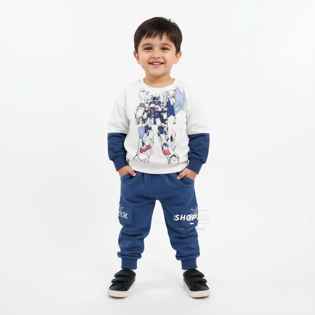 Robot Printed Imported Sweatshirt & Trousers Set
