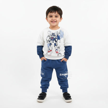 Robot Printed Imported Sweatshirt & Trousers Set