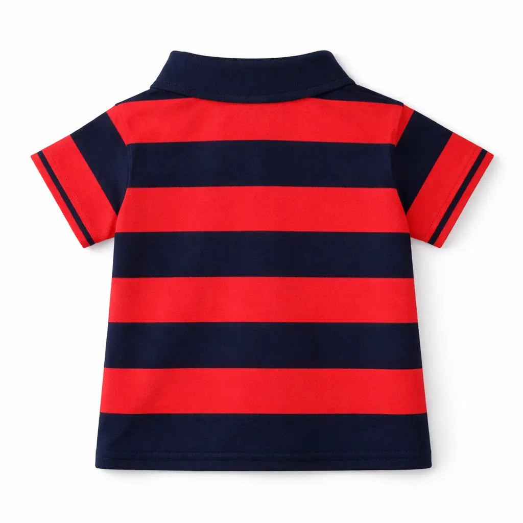 Baby Boy’s Striped Cotton Red T-Shirt (Imported) – 6M to 6Y