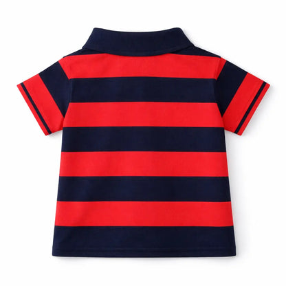 Baby Boy’s Striped Cotton Red T-Shirt (Imported) – 6M to 6Y