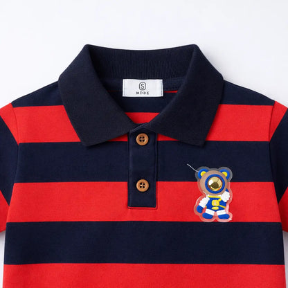 Baby Boy’s Striped Cotton Red T-Shirt (Imported) – 6M to 6Y