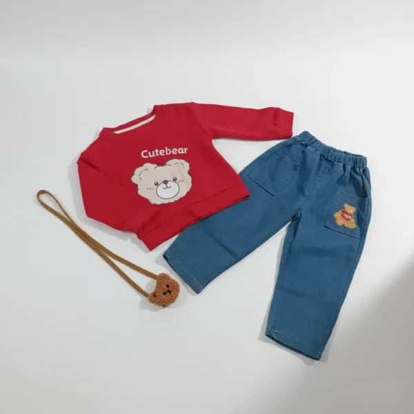 Imported Sweatshirt & Denim Pants Set Unisex 1 to 6Y