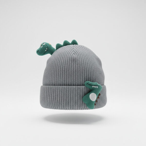 Winter Cap for Kids – Cute Dinosaur Knit (6M-18M) – 6 Colors Available – Imported
