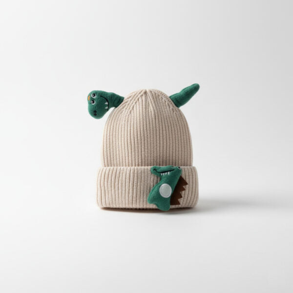 Winter Cap for Kids – Cute Dinosaur Knit (6M-18M) – 6 Colors Available – Imported