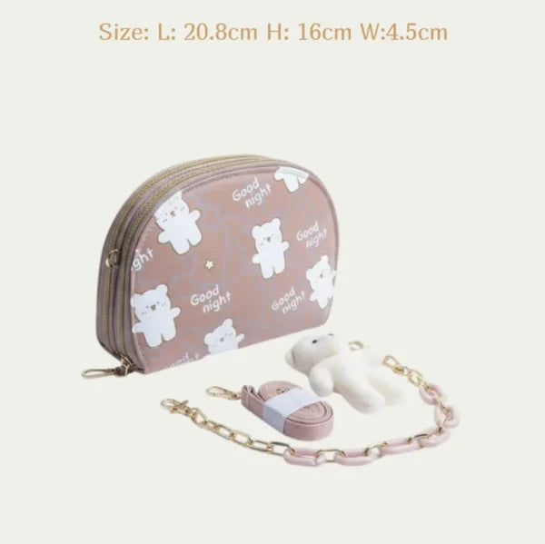 2 in 1 Semi Circular Zip Closure Bag