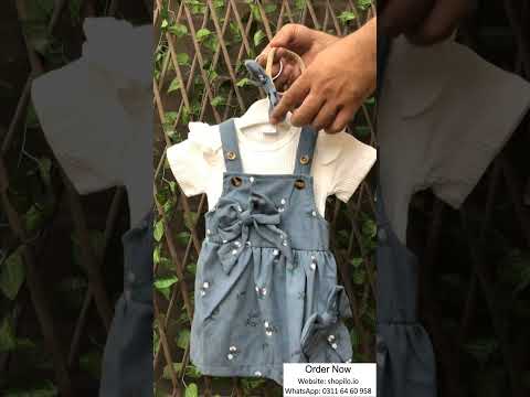 Imported Floral Pinafore Dress Set for Baby Girls 0 to 18M