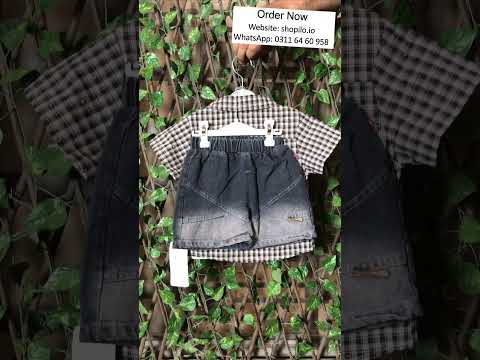 Imported 3 Piece Casual Outfit with Denim Shorts 6M to 5Y