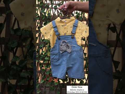 Imported 2 Piece Elephant Denim Dungaree Set 6M to 3Y