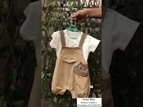 Imported Hippo Dungaree Romper Set for Summer 6M to 3Y