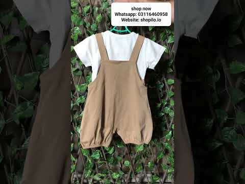 Imported Bear Dungaree & White T Shirt Set 6M to 3Y