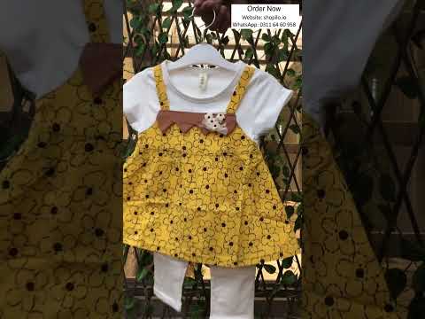 Mustard Floral Pinafore Frock & Tights for Summer 1 TO 5Y