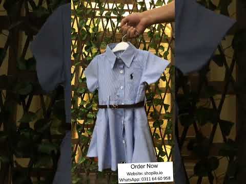 Girls 3 Pc Striped Frock Shirt Dress Belt & Tights 2 to 7Y