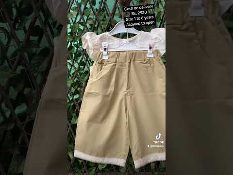 Embroidered Top with Beige Wide Leg Pants Set – 1 TO 6Y