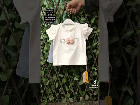 Hello Kitty Flutter-Sleeve T-Shirt & Denim Shorts (White) – 1 to 5Y